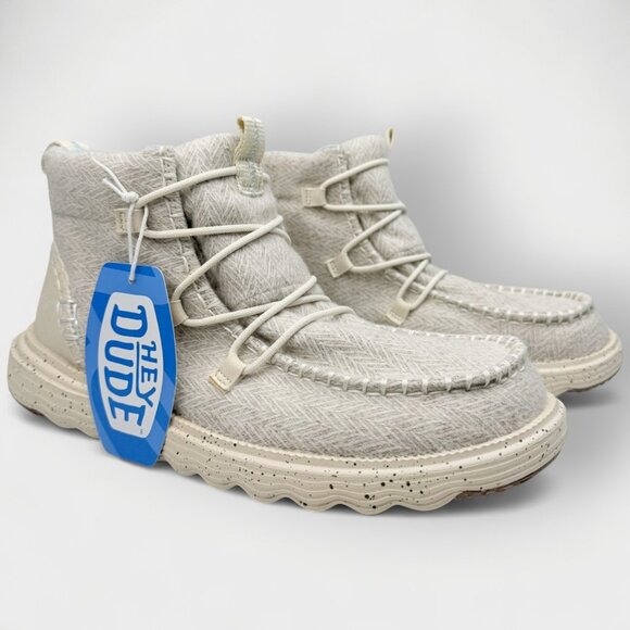 HeyDude Wendy Reyes Heathered Boots Women’s Size 10 Ivory Lightweight Comfort - Picture 1 of 13